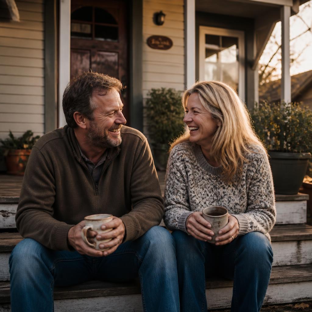 The founders of Emerald Estates sitting together on a front porch